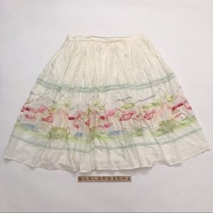 Joie Sacha tropical scene flowy skirt